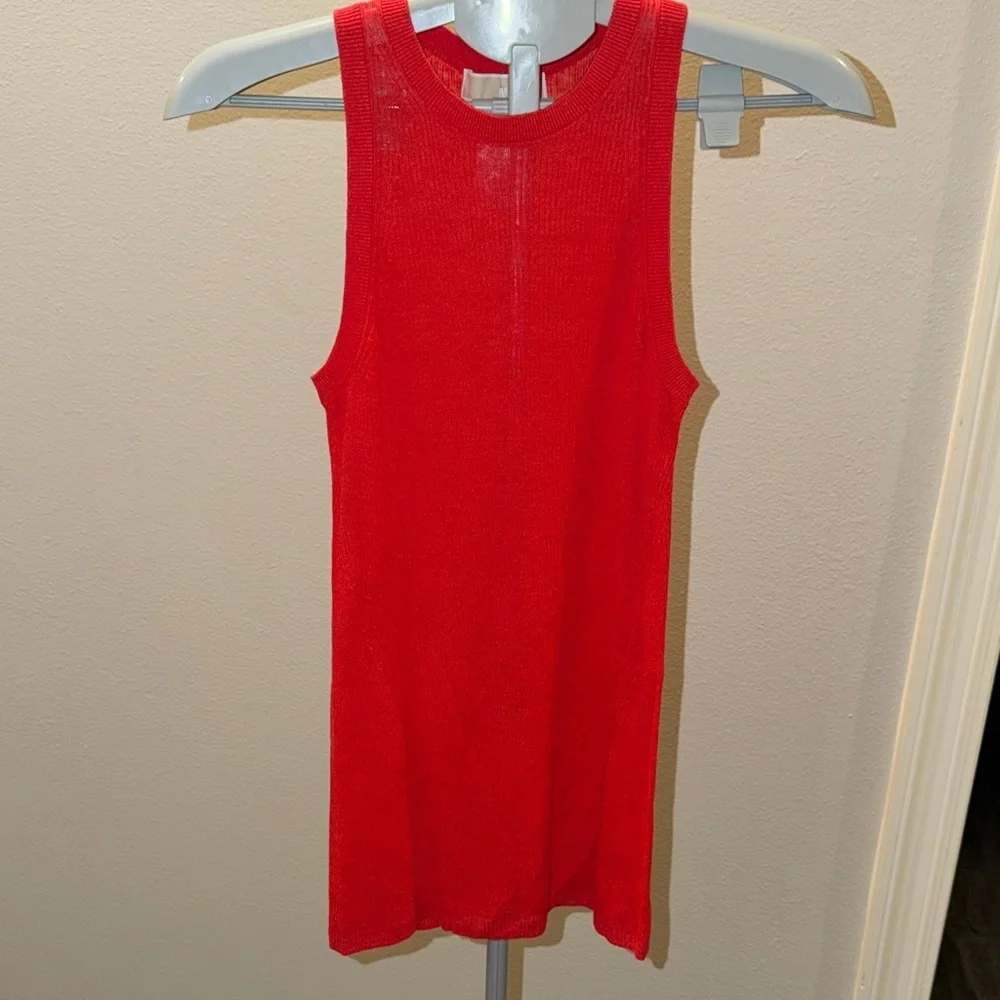 Michael Kors Vibrant Orange Red sleeveless blouse